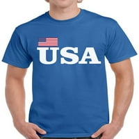 Машка Кошула ВО САД-Графички Маици - Американско Знаме 4 јули Патриотски Безвременски
