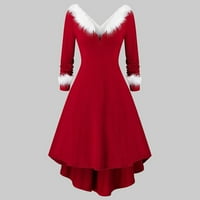 кеусн жени г ѓа дедо мраз божиќ фенси фустан божиќ замав фустан црвениот