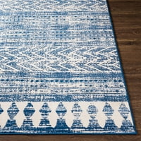 Уметнички ткајачи Роми племенски област килим, сина сива, 7'10 10